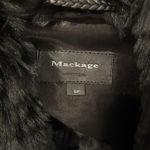 MACKAGE Black Fur/Leather jacket Size Small - Picture 5 of 6